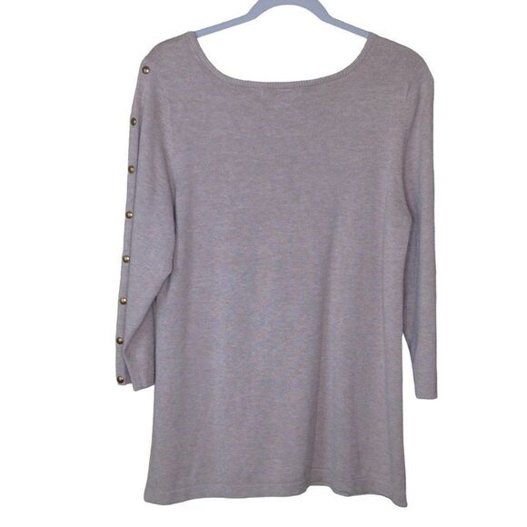 Carolyn Taylor Lightweight Sweater Decorate Brads on Sleeves XL - Picture 2 of 8
